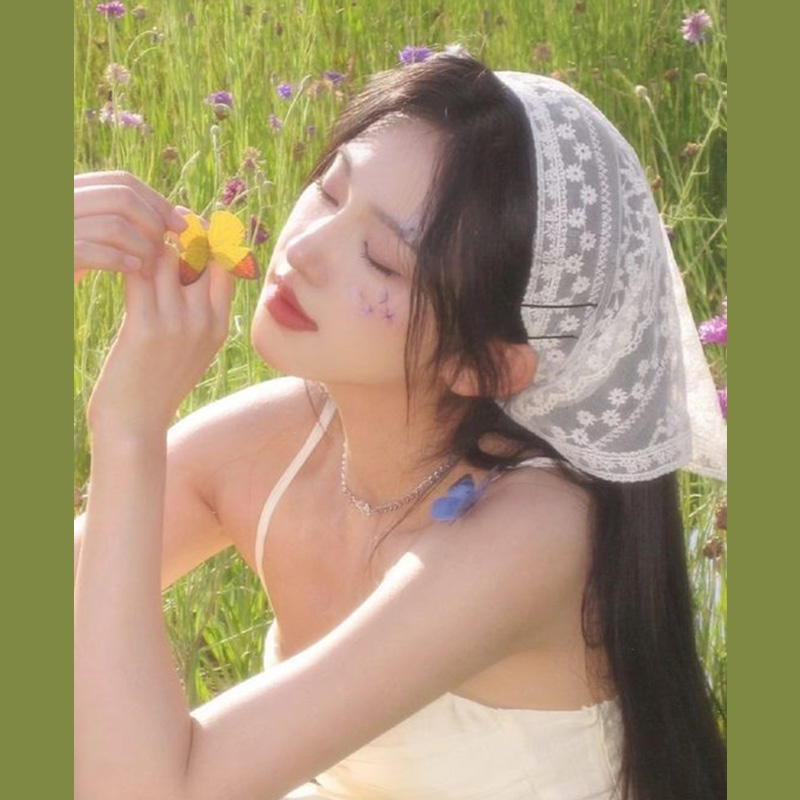 White Woven Floral Lace Hair S - Photography Triangle ulasan dan harga