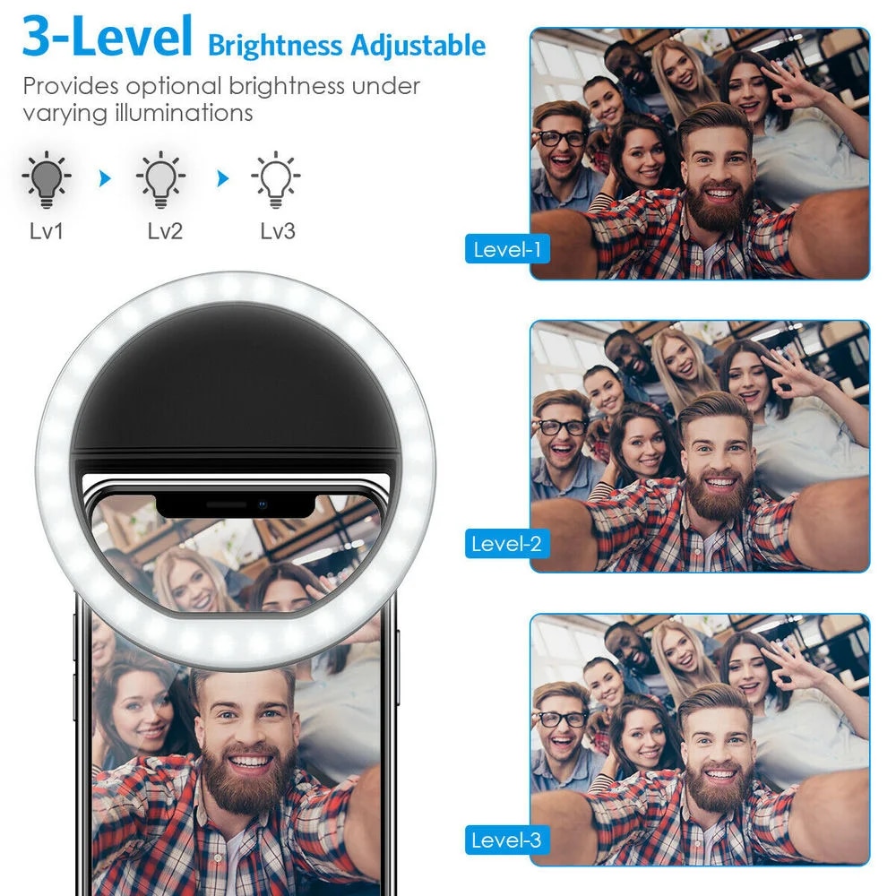 USB Rechargeable LED Selfie Ri - Photography Xiaomi ulasan dan harga