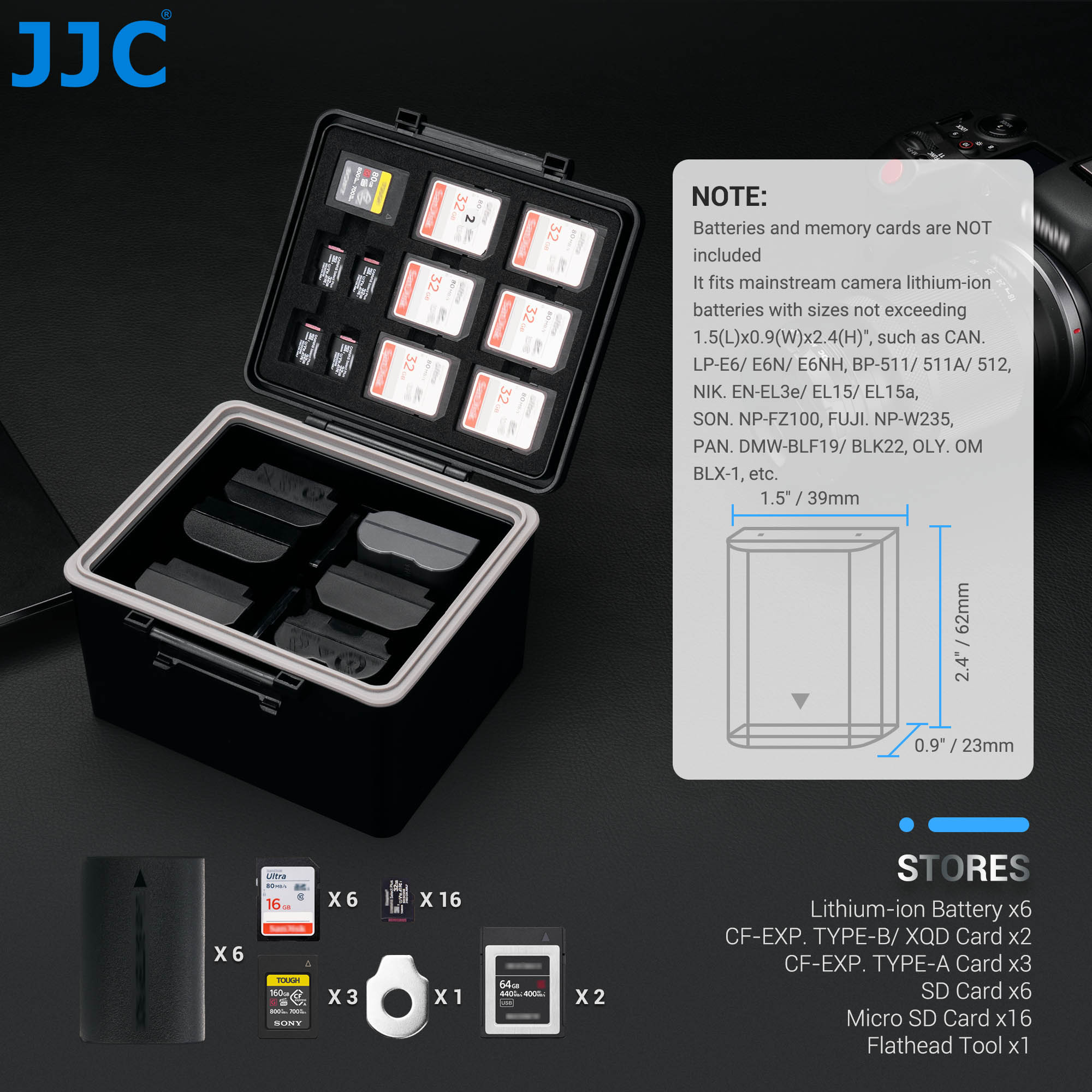 JJC Camera Battery Case Storag - Memory Card Case ulasan dan harga