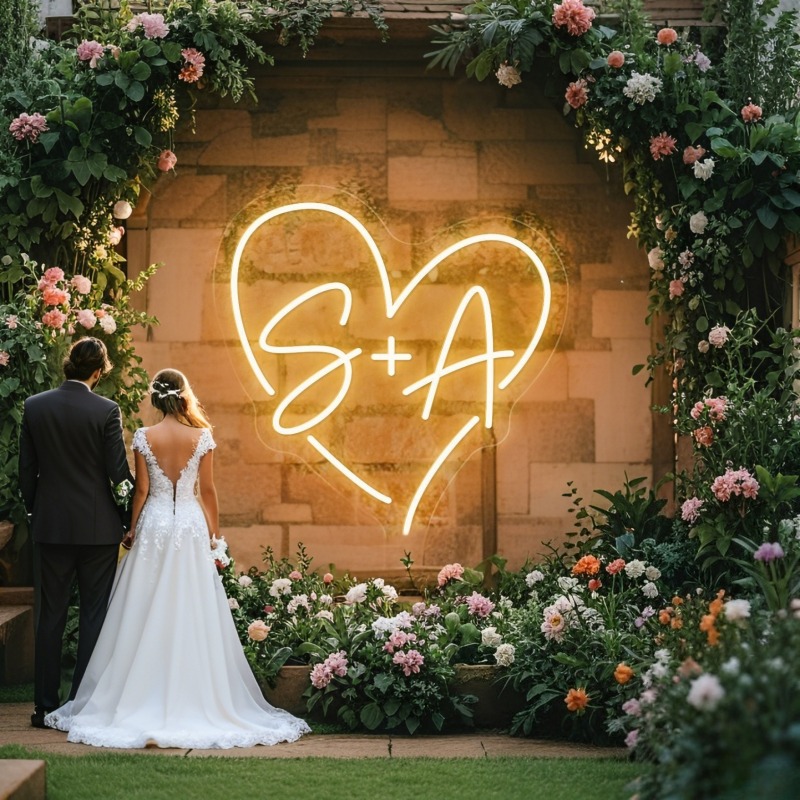 Custom Initials Heart LED Neon - Photography Graduation ulasan dan harga