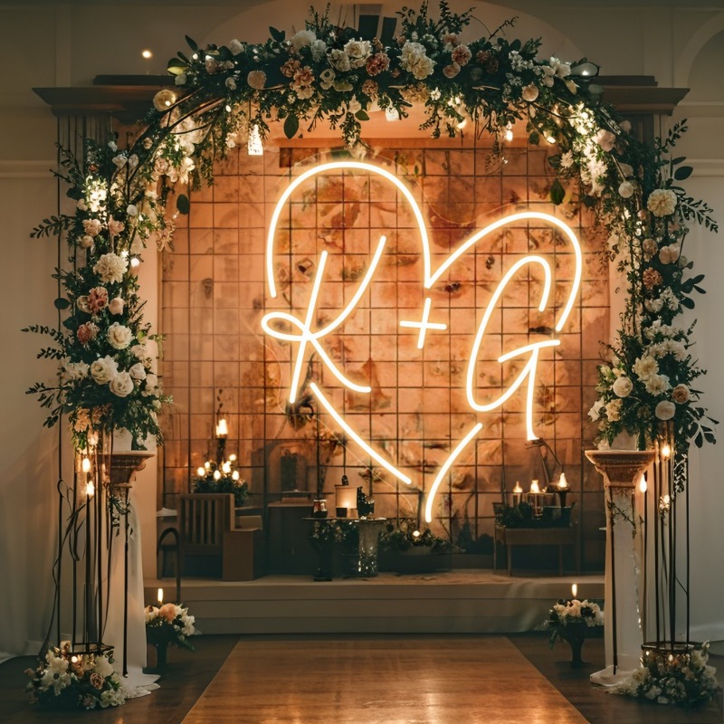 Custom Initials Heart LED Neon - Photography Graduation ulasan dan harga