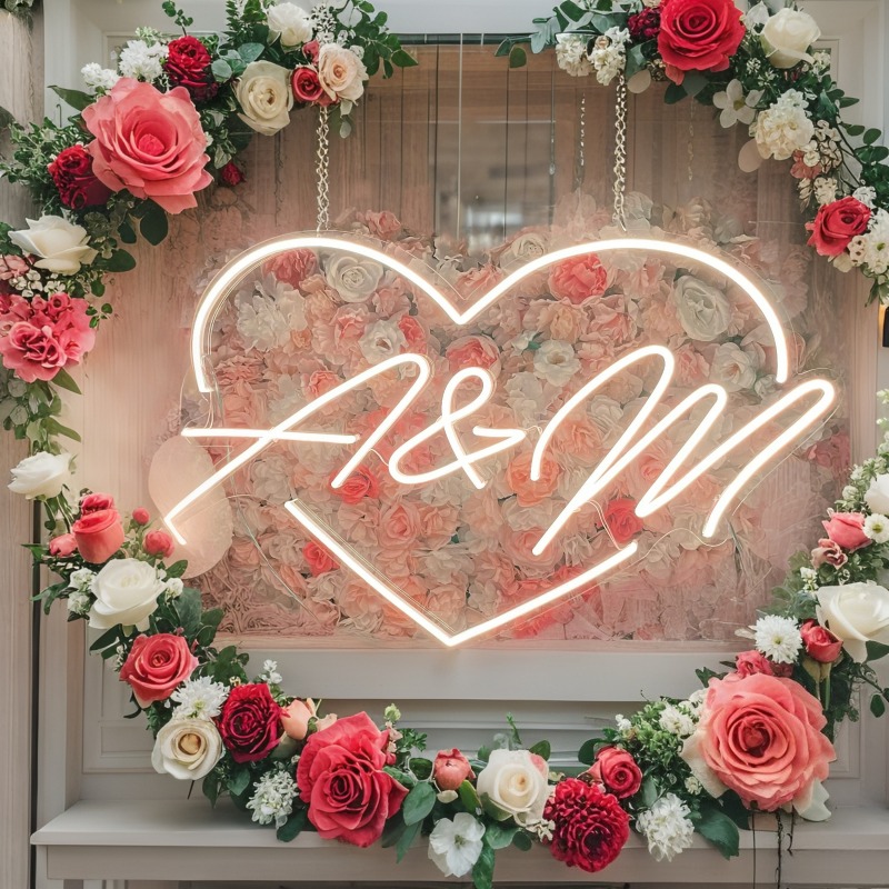 Custom Initials Heart LED Neon - Photography Graduation ulasan dan harga