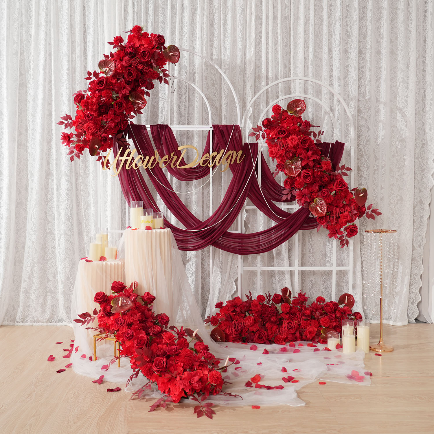 Uflower Red Flower Row Wedding - Photography Graduation ulasan dan harga