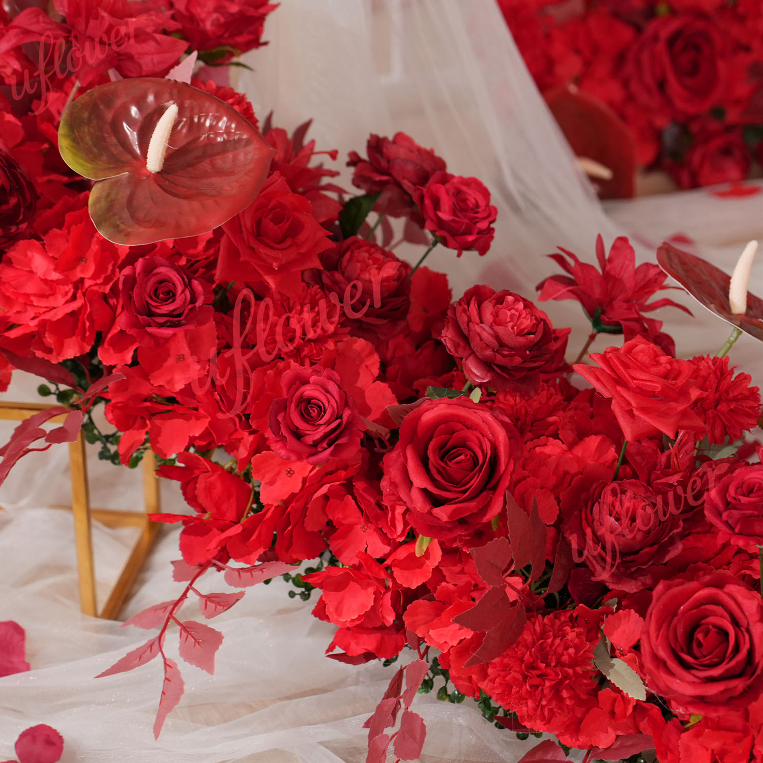 Uflower Red Flower Row Wedding - Photography Graduation ulasan dan harga