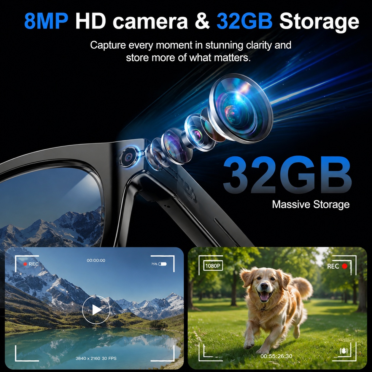 2026 AI Smart Glasses with 8MP - Photography Unit ulasan dan harga